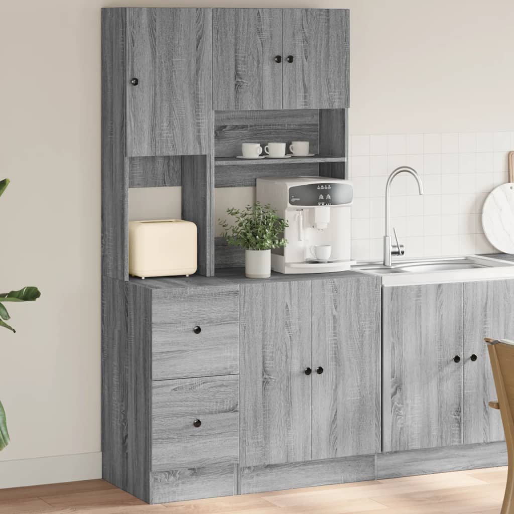 Vetonek Mueble de cocina madera de ingeniería gris Sonoma 95x50x180 cm