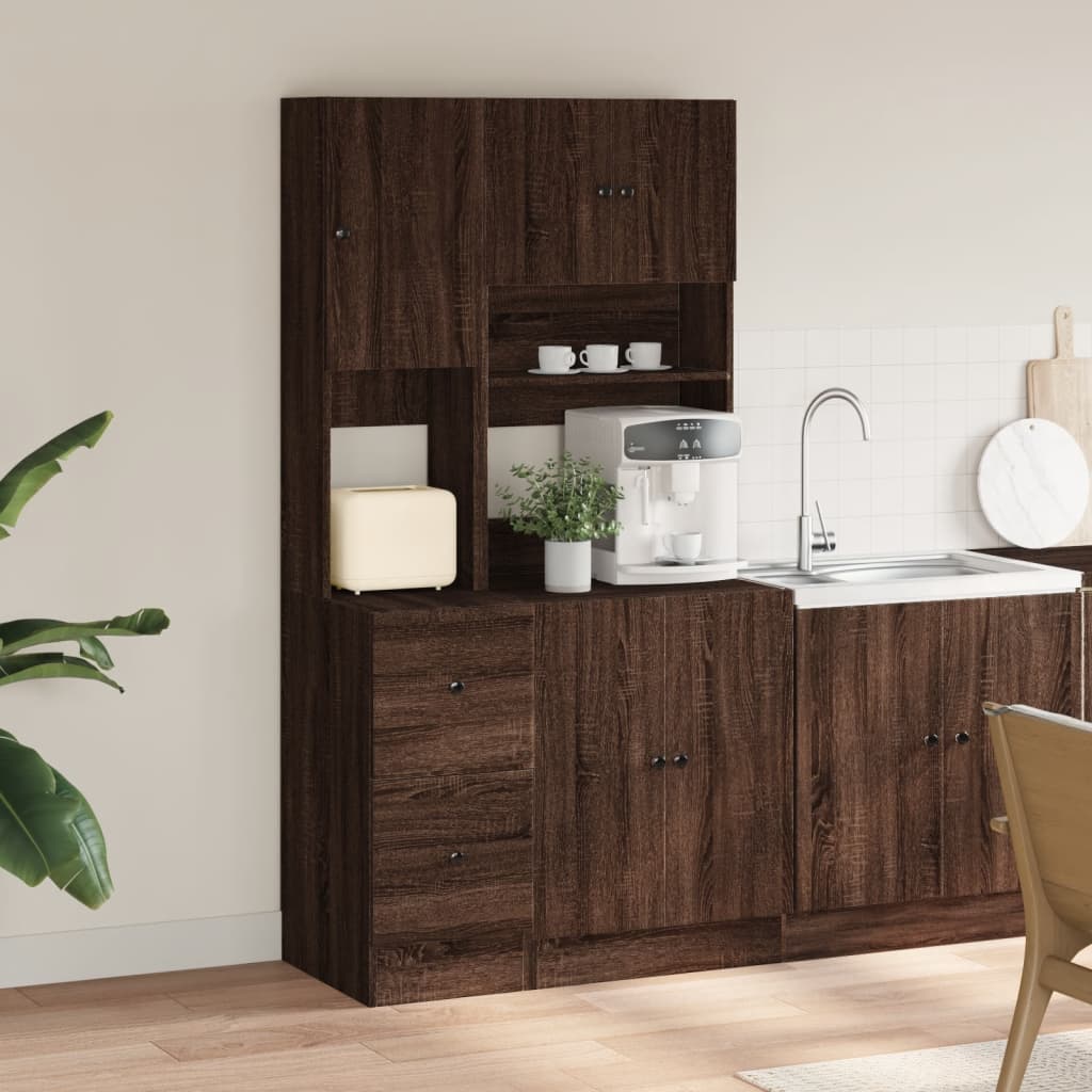 Mueble de cocina madera sintetizada Nexus marrón roble 95x50x180 cm - Vetonek