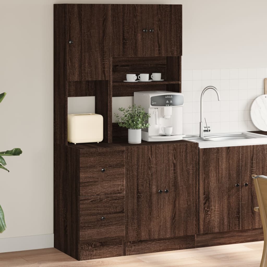 Vetonek Mueble de cocina madera ingeniería marrón roble 95x50x180 cm