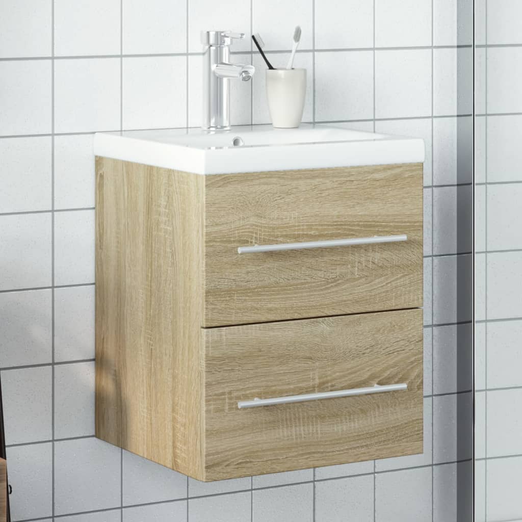 Vetonek Mueble de baño con lavabo integrado roble Sonoma