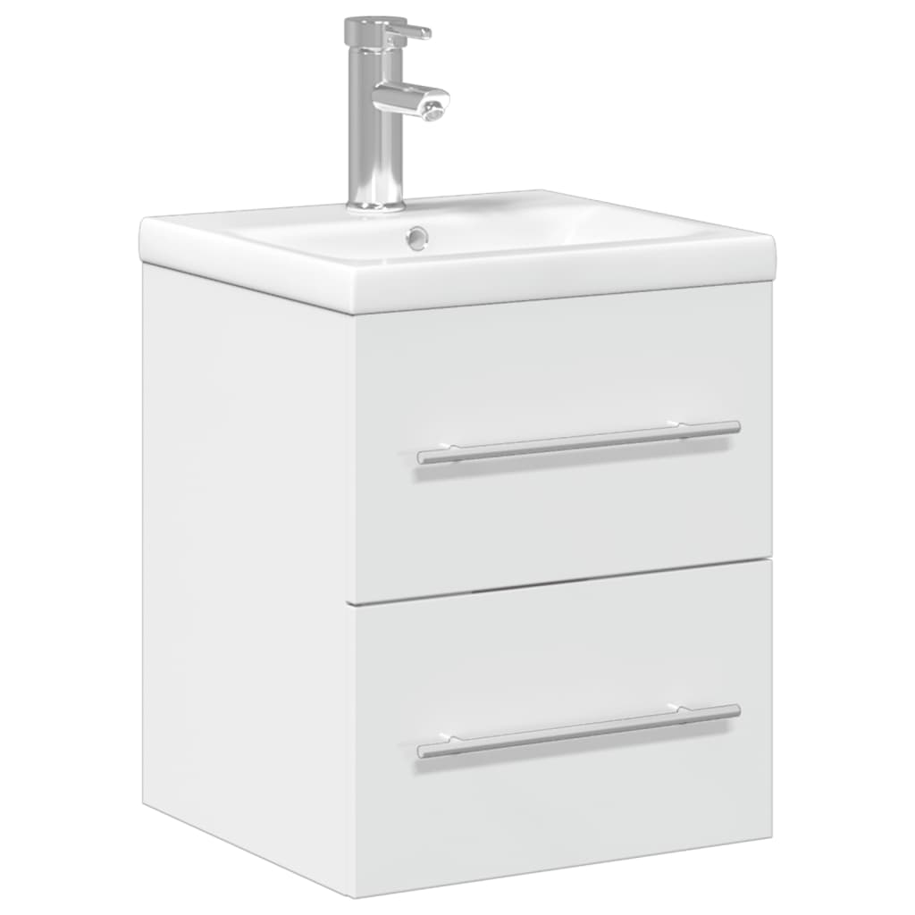 Mueble de baño con lavabo integrado blanco brillo V5677 Vetonek