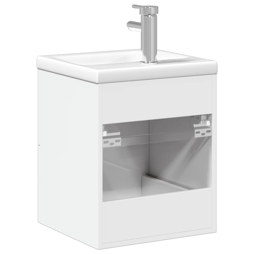 Mueble de baño con lavabo integrado blanco brillo V5677 Vetonek