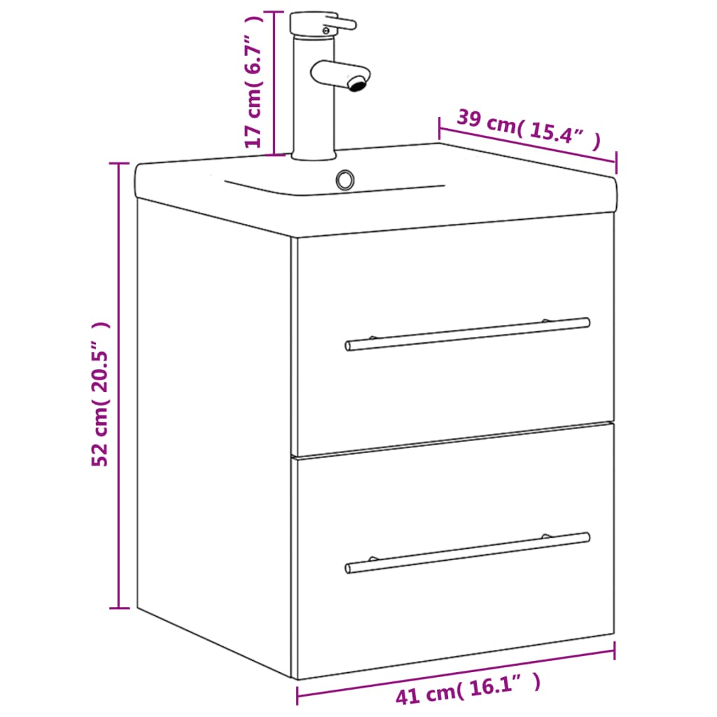 Mueble de baño con lavabo integrado blanco brillo V5677 Vetonek