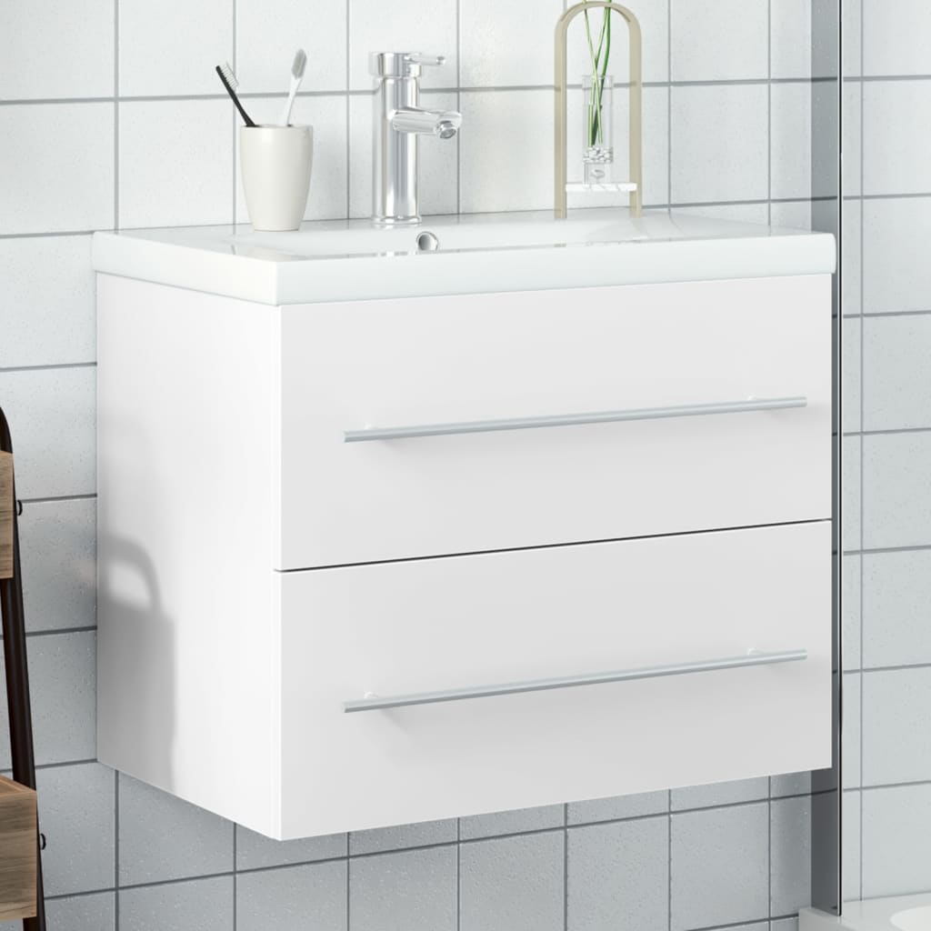 Vetonek Mueble de baño con lavabo integrado blanco