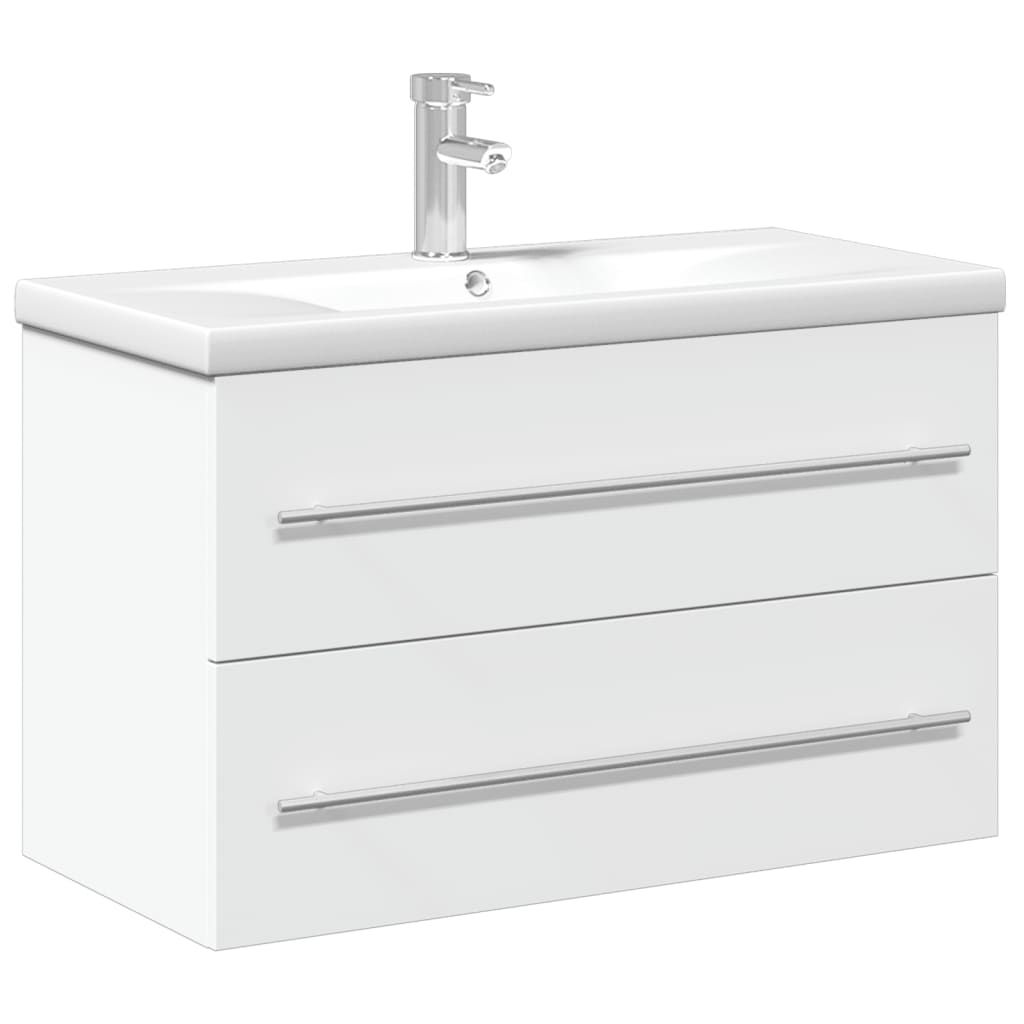Mueble de baño con lavabo integrado blanco - Vetonek