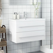 Mueble de baño con lavabo integrado blanco - Vetonek