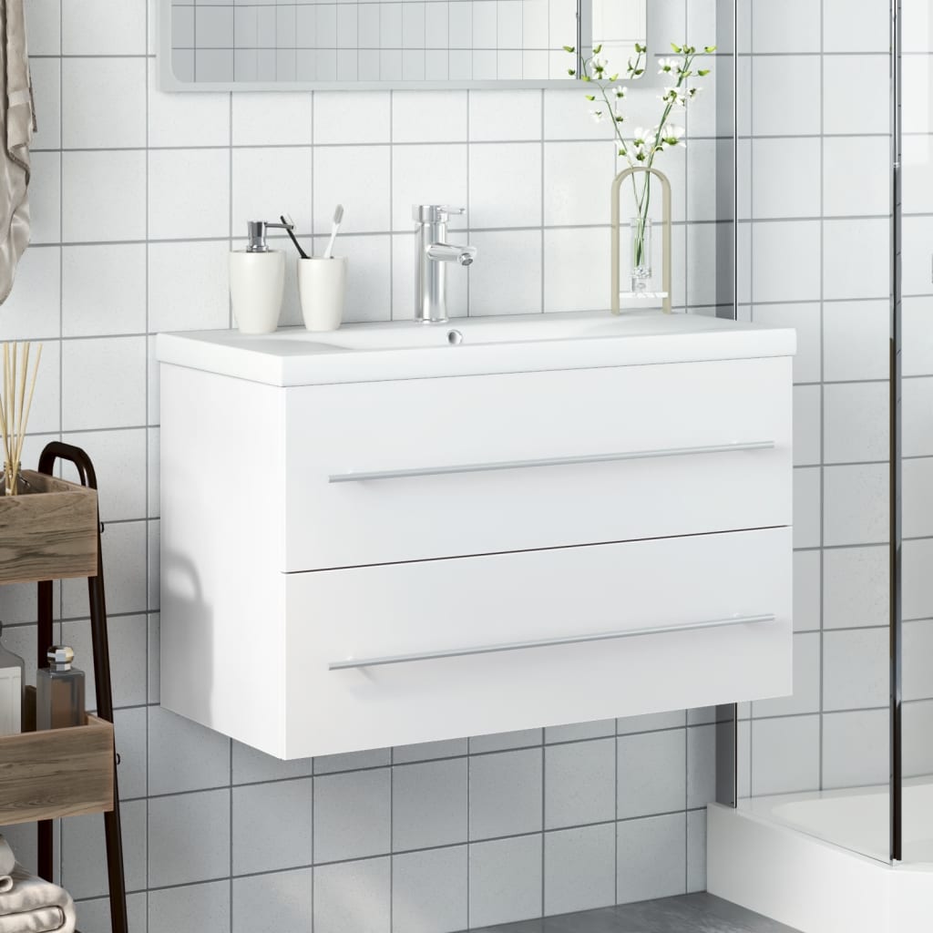 Mobles de bany amb lavabo integrat blanc