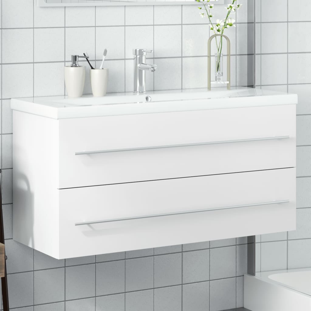 Mueble de baño con lavabo integrado blanco v6001 Vetonek