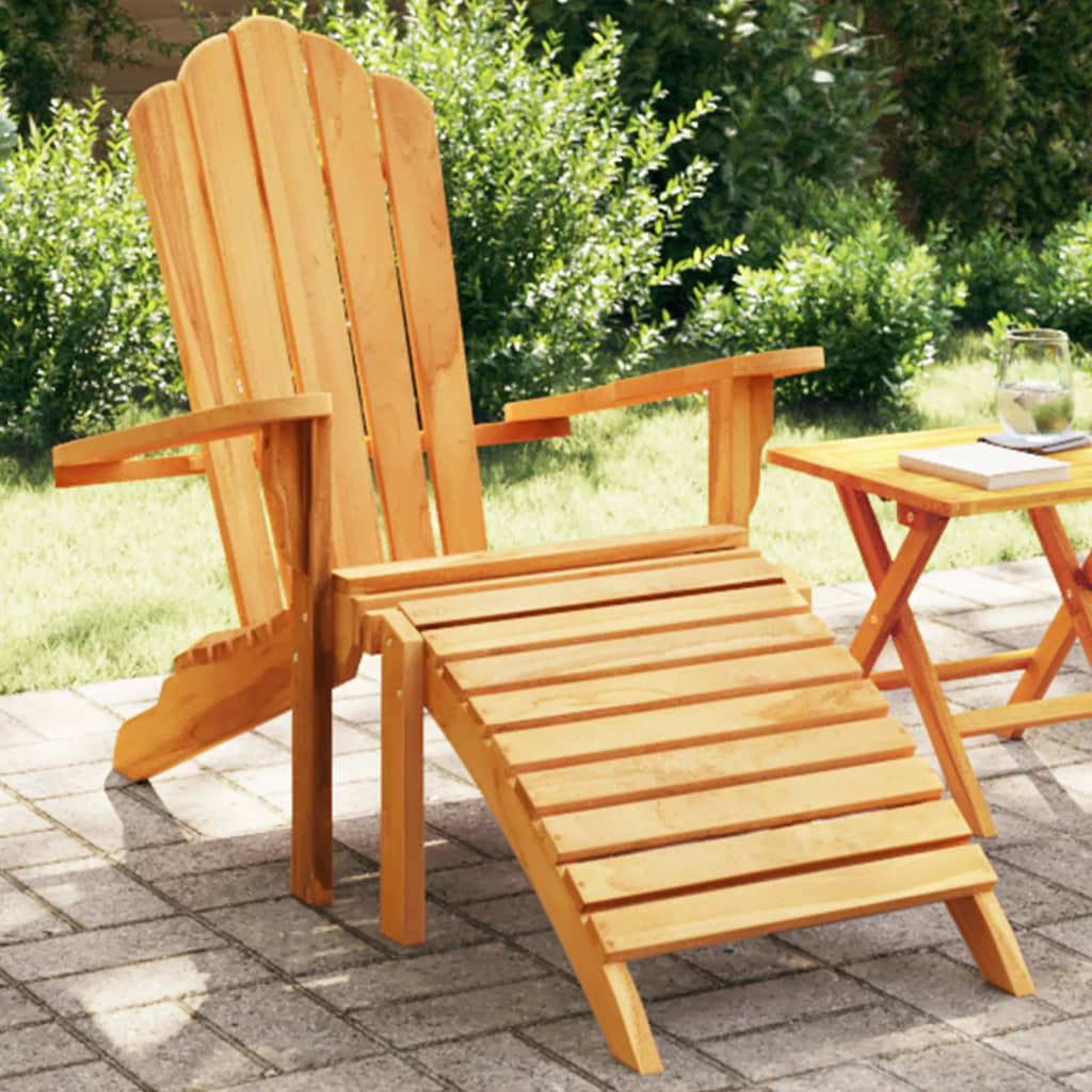 Vetonek Silla de jardín Adirondack con reposapiés madera maciza teca