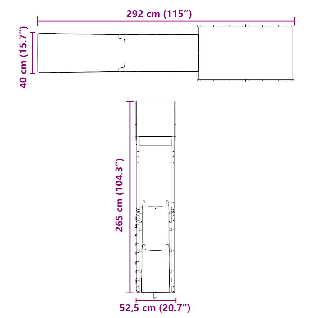 Parque infantil exterior em madeira maciça de pinho V6205 Vetonek