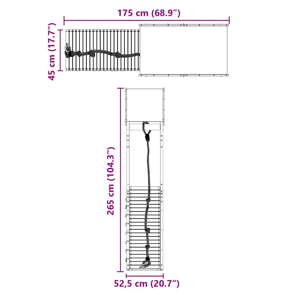 Parque infantil exterior em madeira maciça de pinho V6236 Vetonek