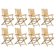 Folding garden chairs 8 units bamboo 53x66x99 cm - Vetonek