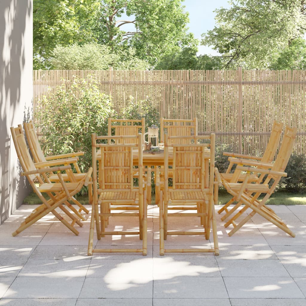 Folding garden chairs 8 units bamboo 53x66x99 cm v8377 Vetonek