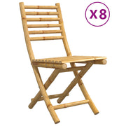 Vetonek Folding garden chairs 8 units bamboo 43x54x88 cm