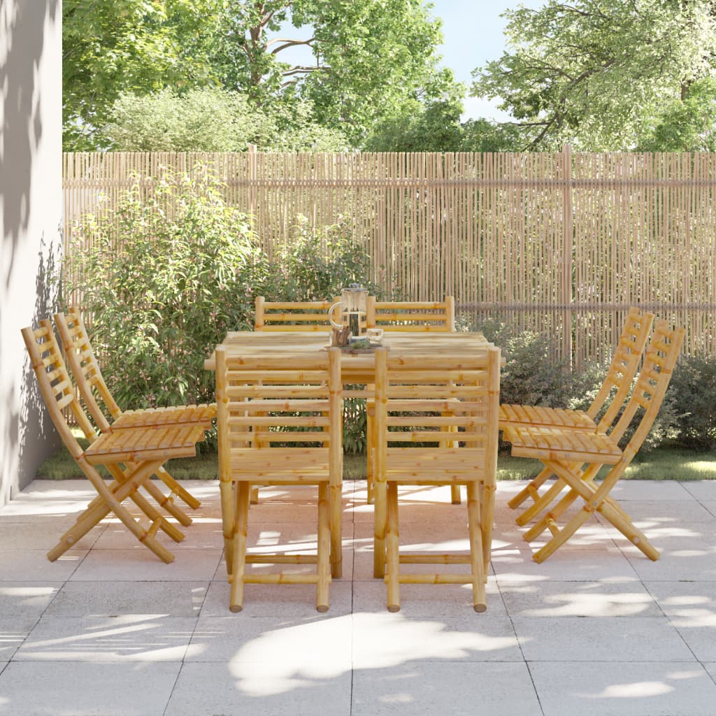 Folding garden chairs 8 units bamboo 43x54x88 cm v8407 Vetonek