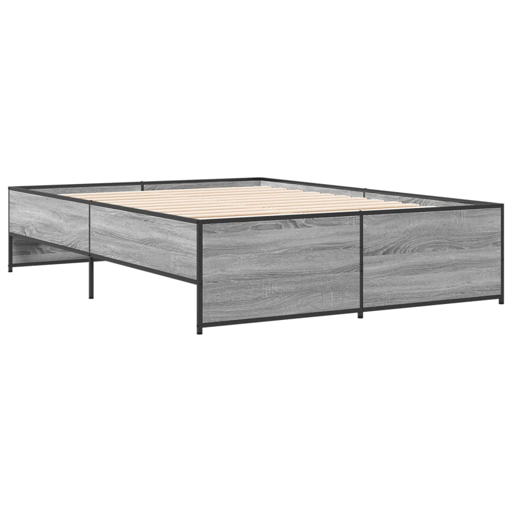 Estructura cama madera sintetizada Nexus metal gris Sonoma 120x190 cm