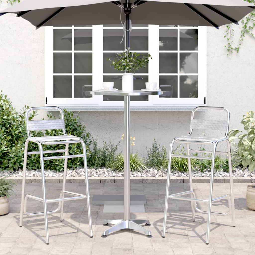 OUTDOOR BAR AJUSTABLE HEIGHT ALUMINUM Ø59,5x70/109.5 cm