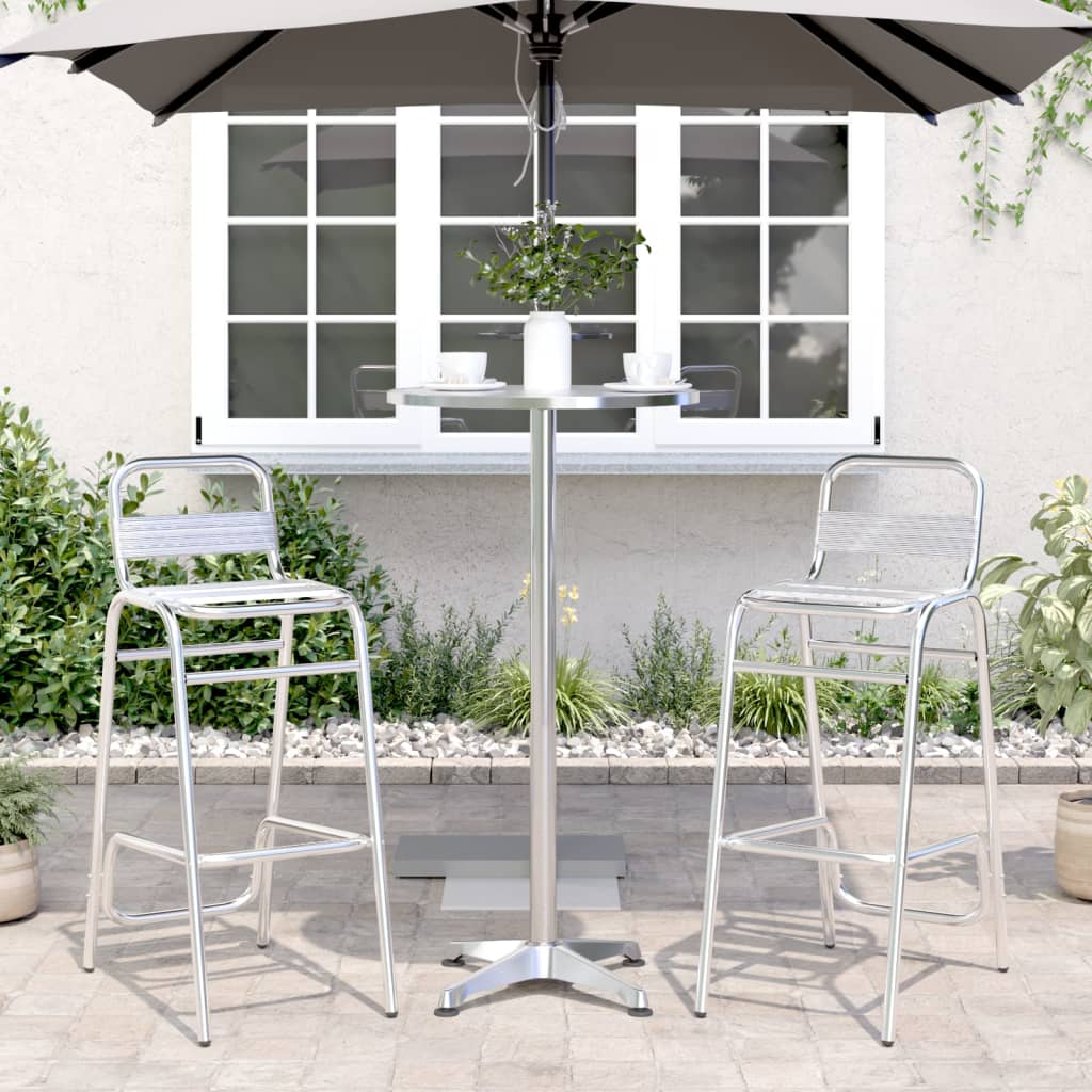 OUTDOOR BAR AJUSTABLE HEIGHT ALUMINUM Ø59,5x70/114.5 cm