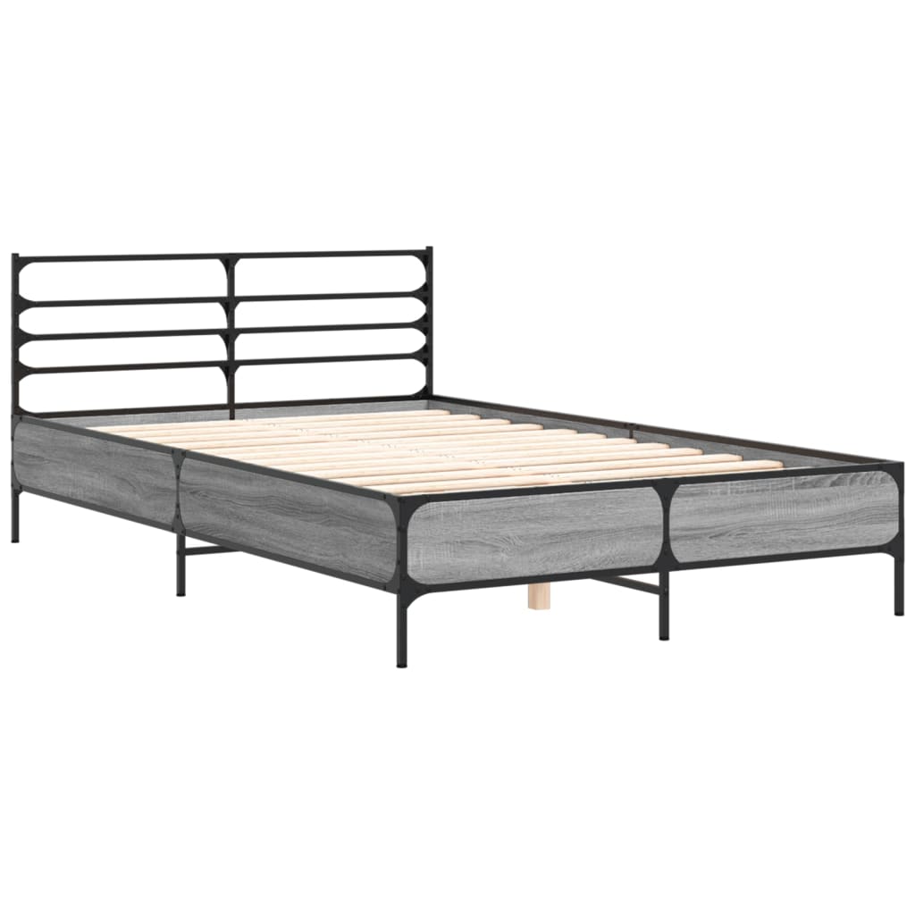 Estructura cama madera sintetizada Nexus metal gris Sonoma 120x190 cm