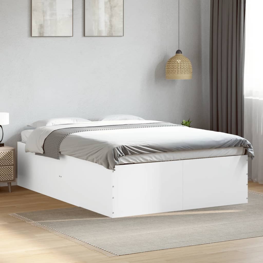 Vetonek Estructura de cama sin colchón blanco 140x190 cm