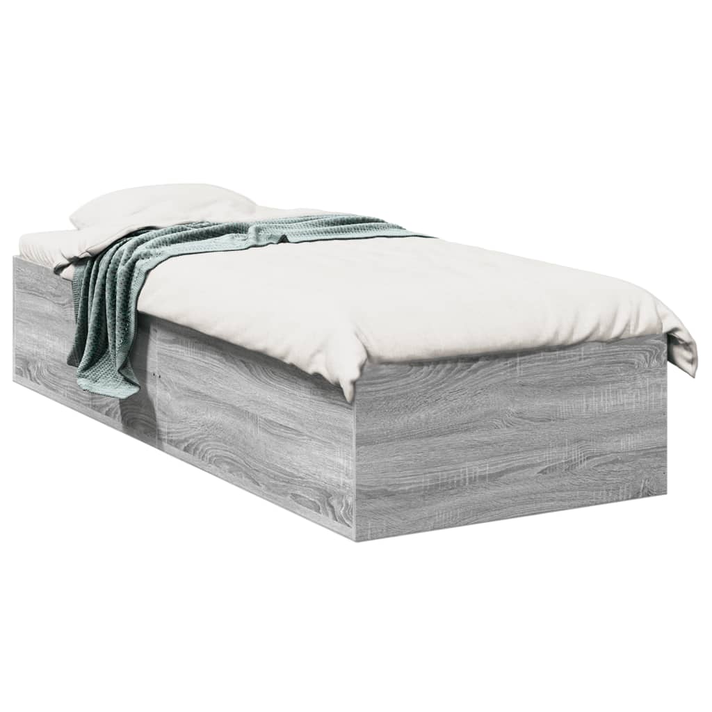 Vetonek Estructura de cama madera de ingeniería gris Sonoma 90x200 cm