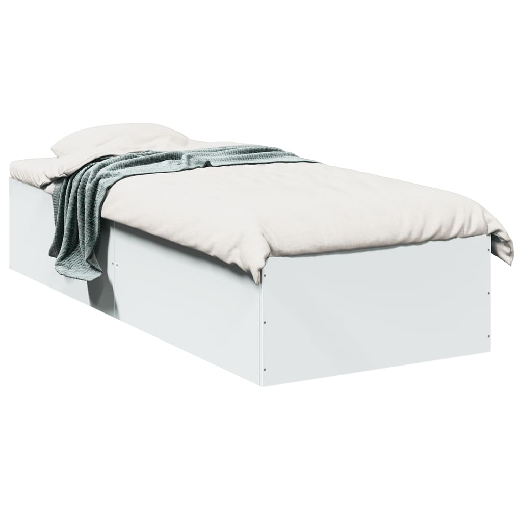 Vetonek Estructura de cama madera de ingeniería blanca 90x190 cm