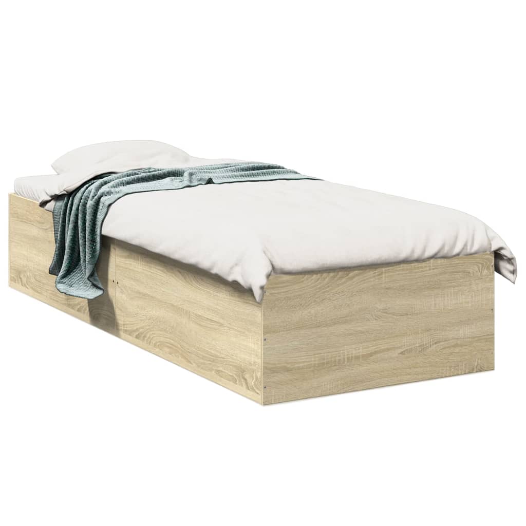 Vetonek Estructura de cama madera de ingeniería roble Sonoma 90x190 cm