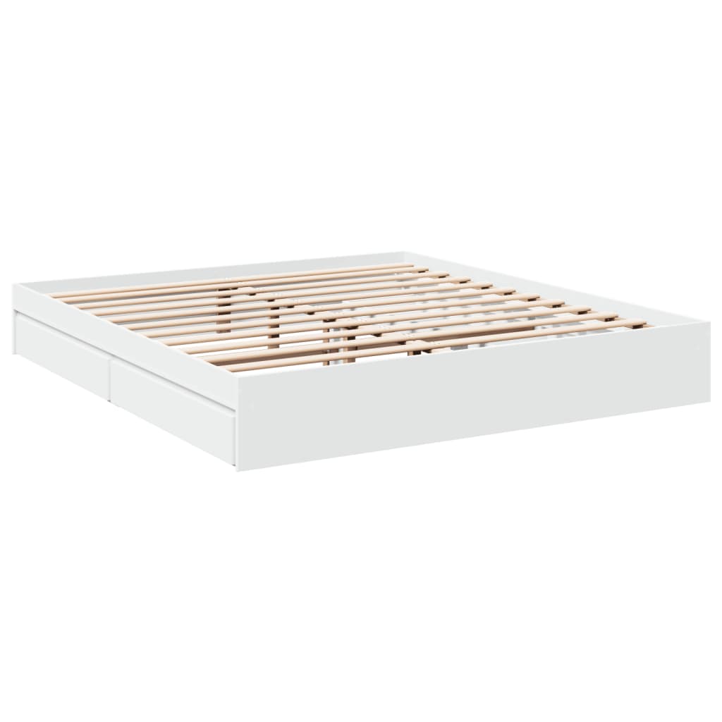 Bed Structure With Synthesized Wooden Blanca 200x200 cm