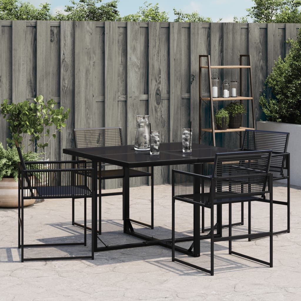 Garden chairs 4 units black synthetic