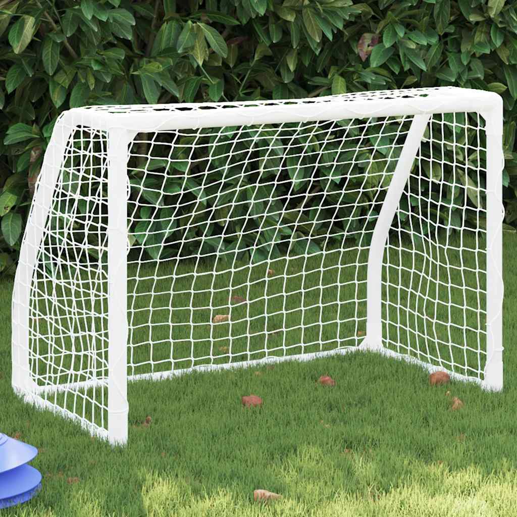 Vetonek Porterías fútbol niños y balón 2 uds metal blanco 64x35x48 cm