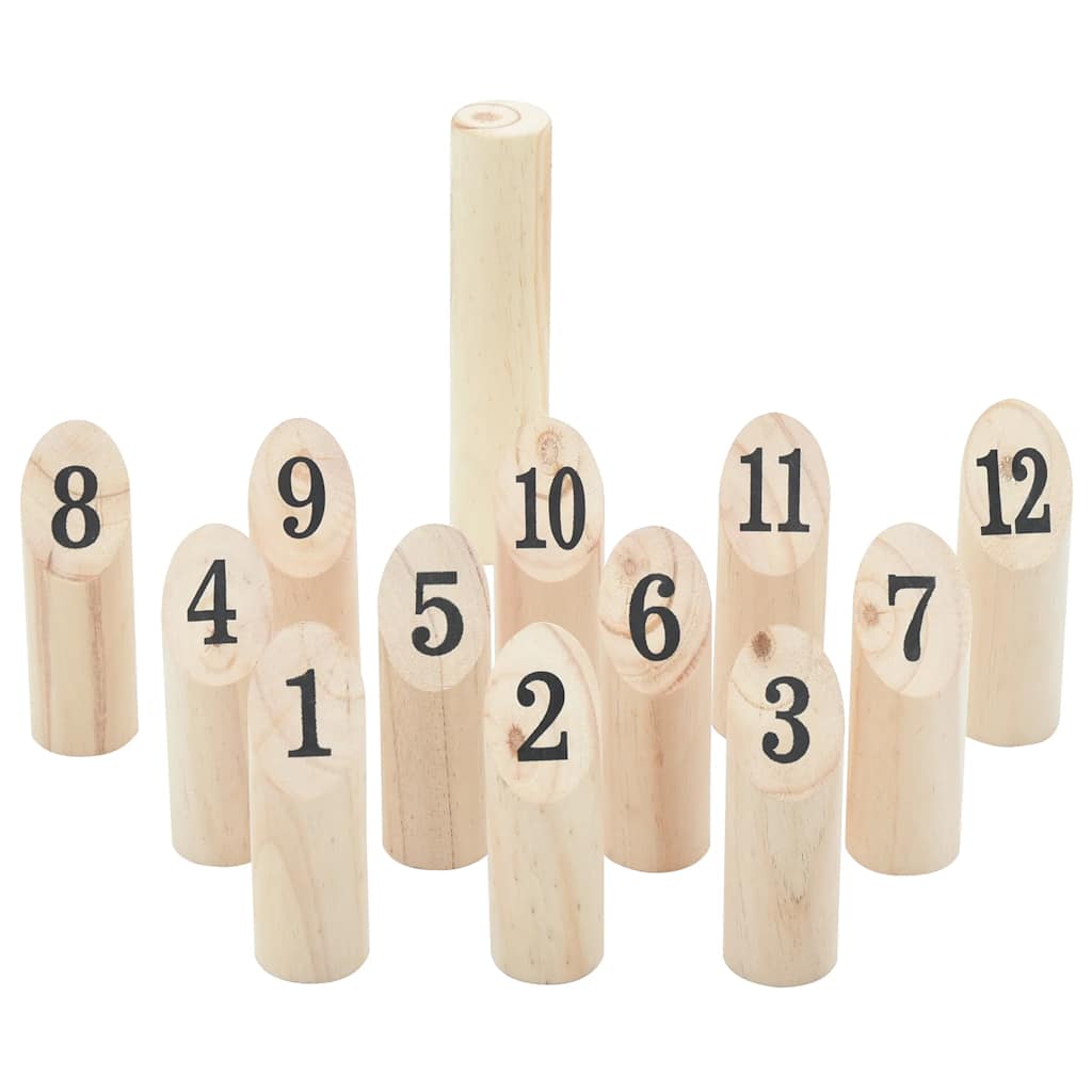 Vetonek Juego de números Kubb con bolsa transporte 13 pzas madera pino