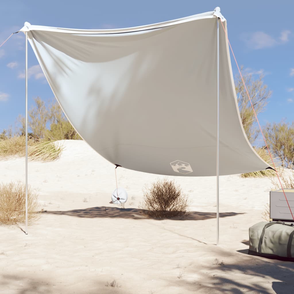 Vetonek Toldo de playa con anclas de arena gris 214x236 cm