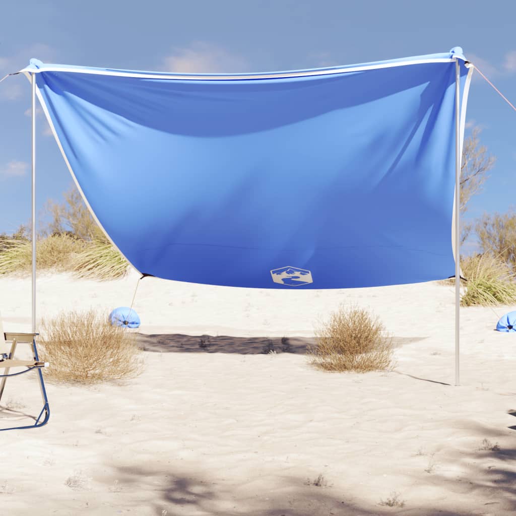 Vetonek Toldo de playa con anclas de arena azul 304x300 cm