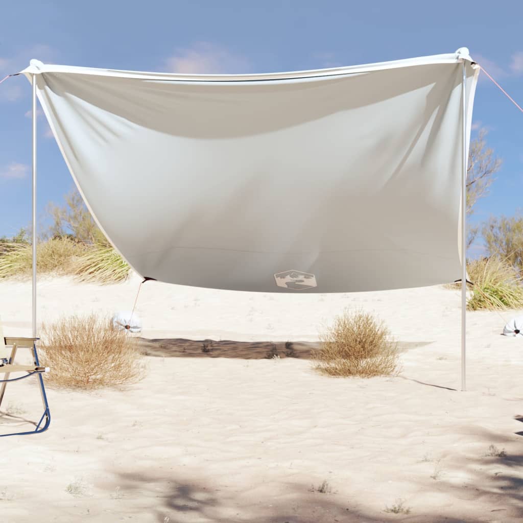 Vetonek Toldo de playa con anclas de arena gris 304x300 cm