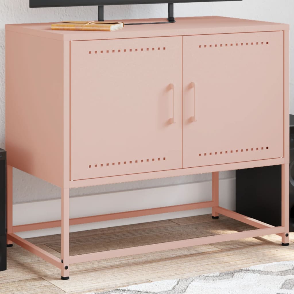 Vetonek Mueble para TV de acero rosa 68,5x39x60,5 cm