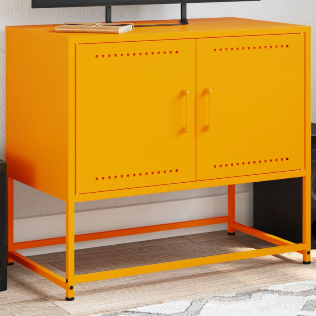 Vetonek Mueble para TV de acero amarillo mostaza 68,5x39x60,5 cm