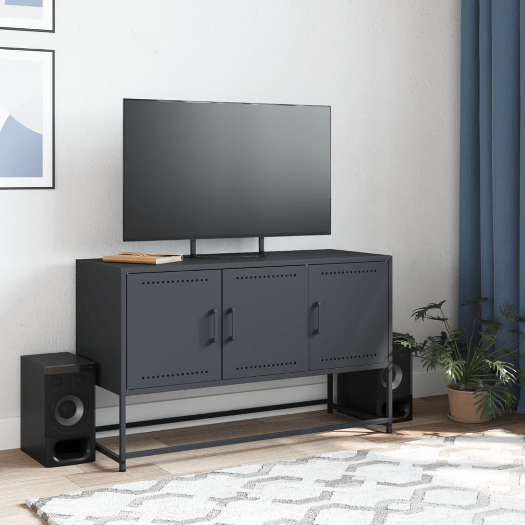 Mueble para TV de acero gris antracita 100,5x39x60,5 cm