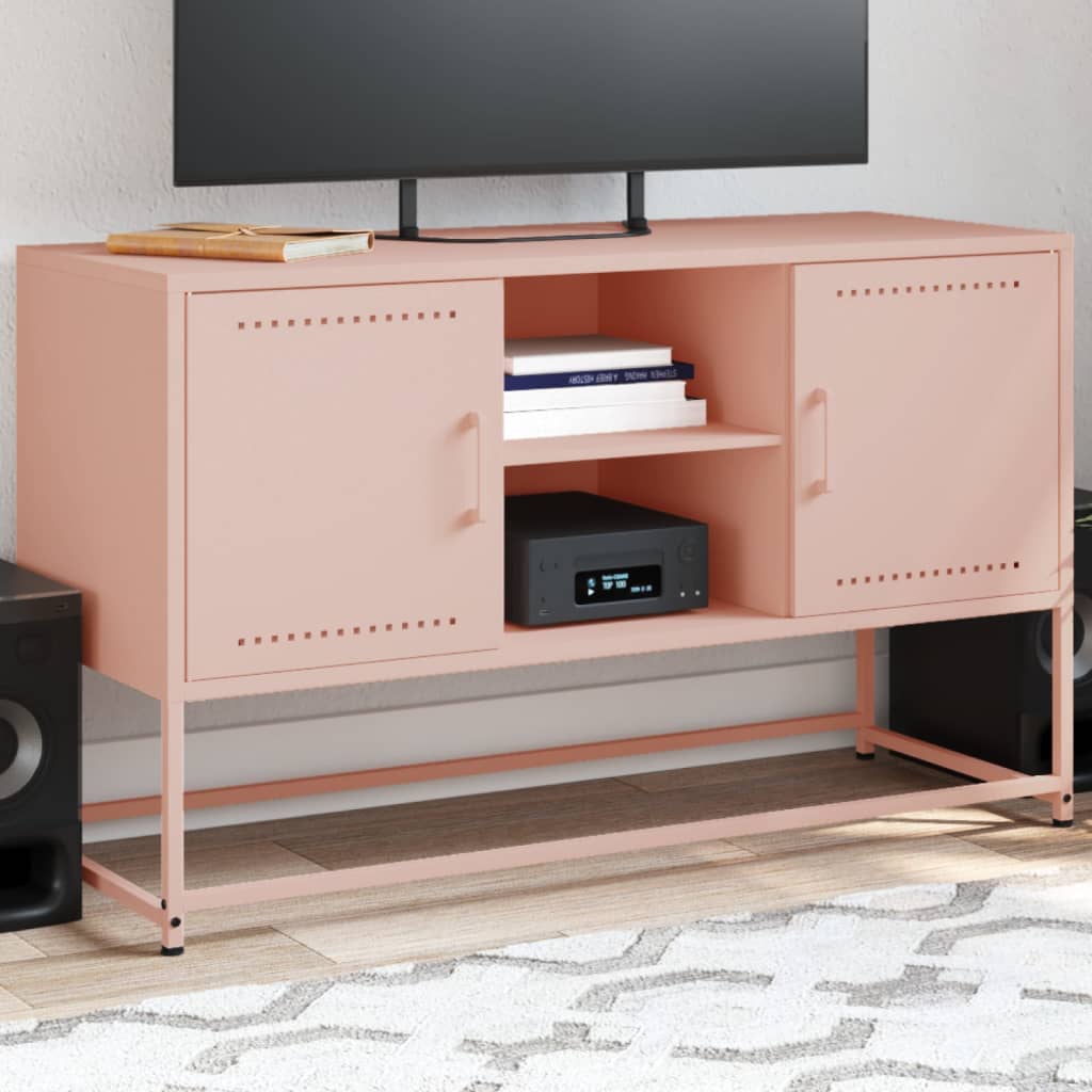 Vetonek Mueble para TV de acero rosa 100,5x39x60,5 cm