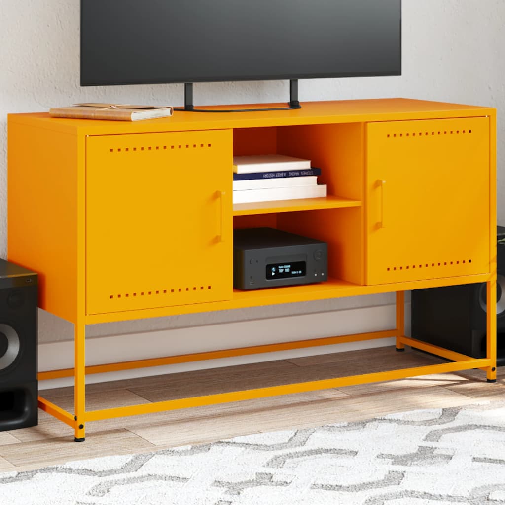 Vetonek Mueble para TV de acero amarillo mostaza 100,5x39x60,5 cm