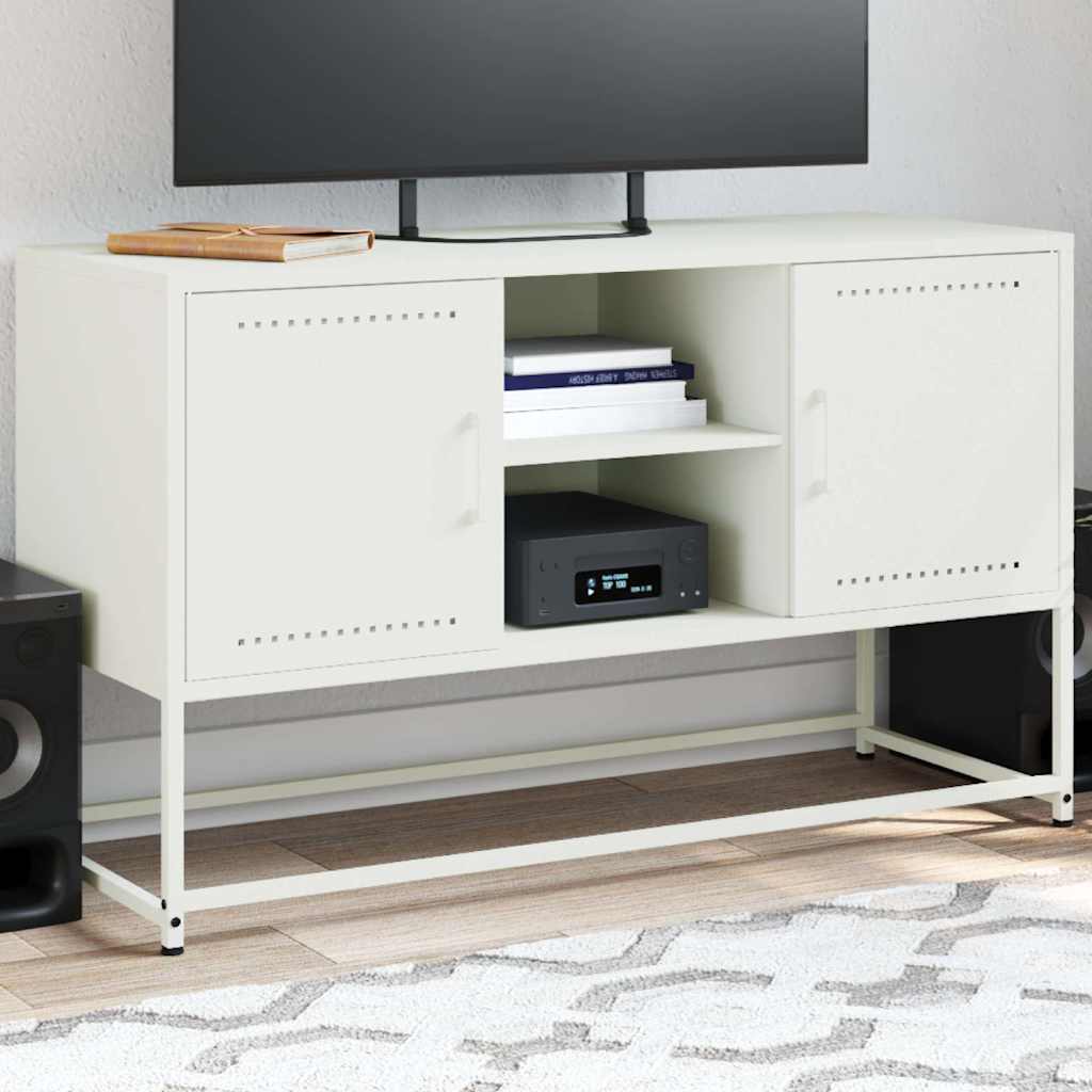 Vetonek Mueble para TV de acero blanco 100,5x39x60,5 cm