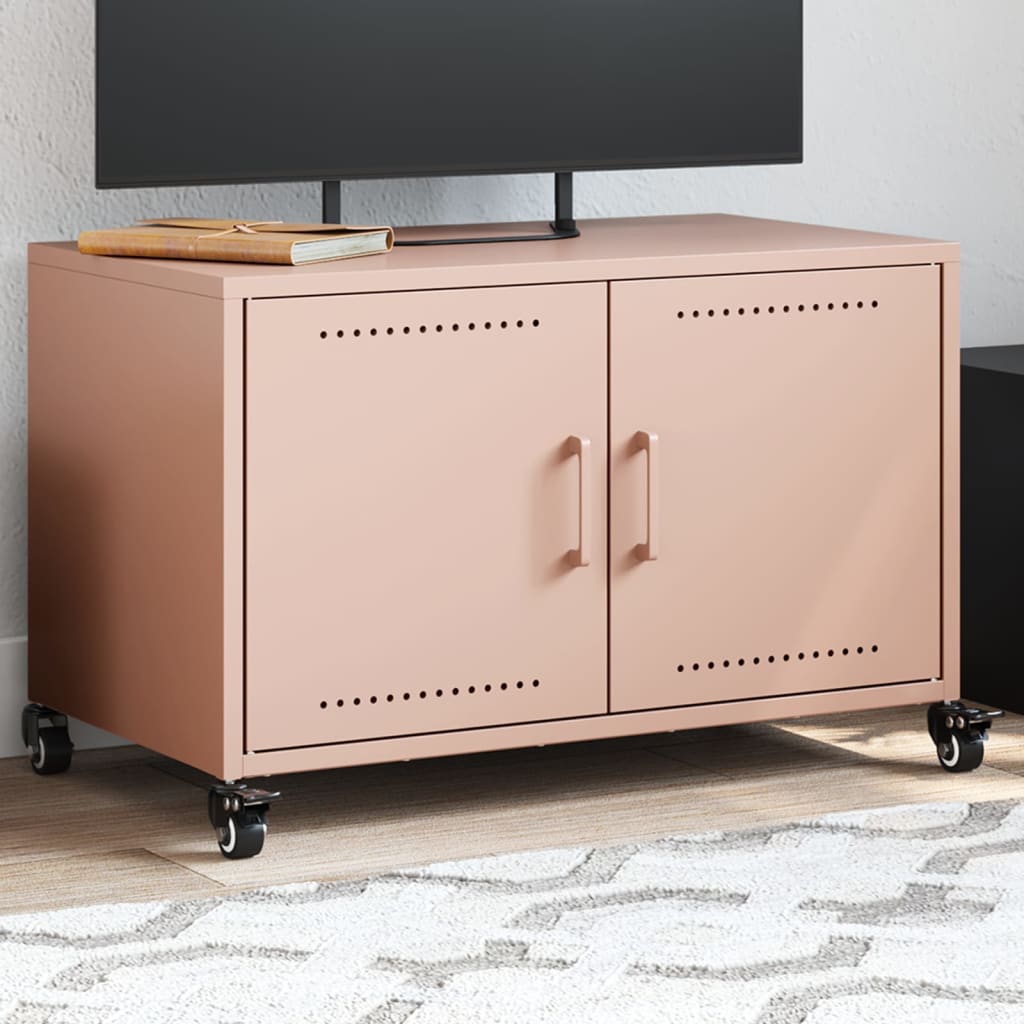 Vetonek Mueble de TV acero rosa 68x39x43,5 cm