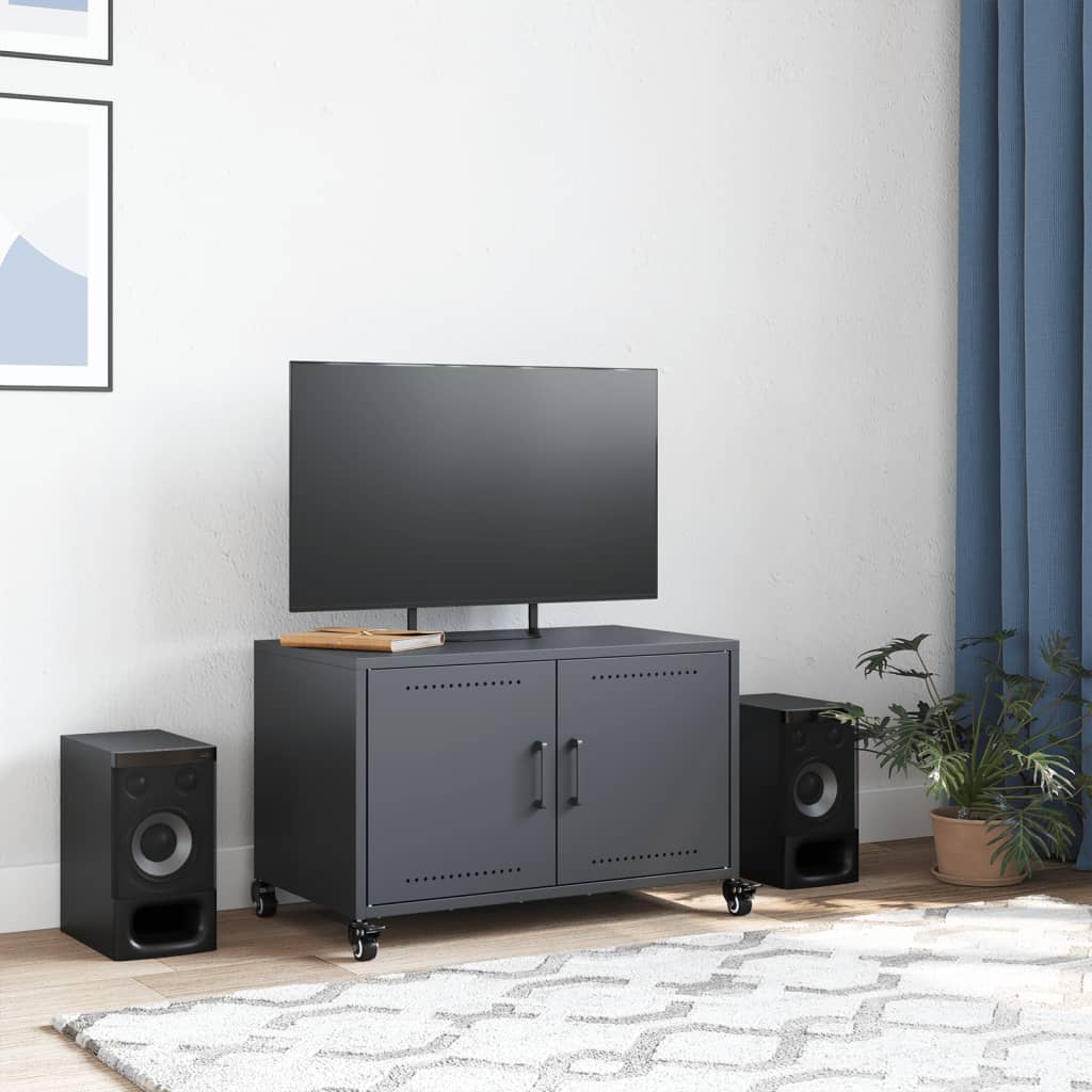 TV furniture gray steel anthracite 68x39x43.5 cm