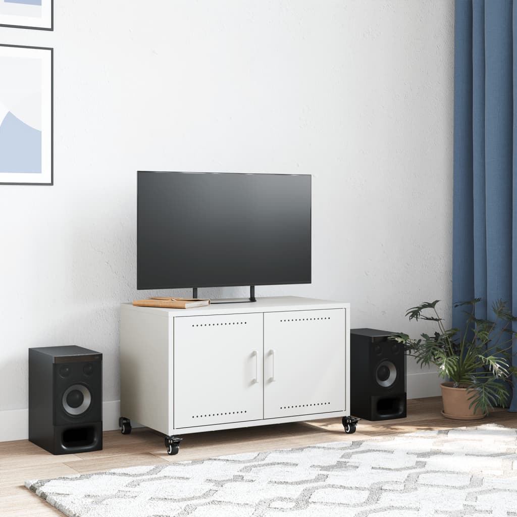 TV furniture White steel 68x39x43.5 cm