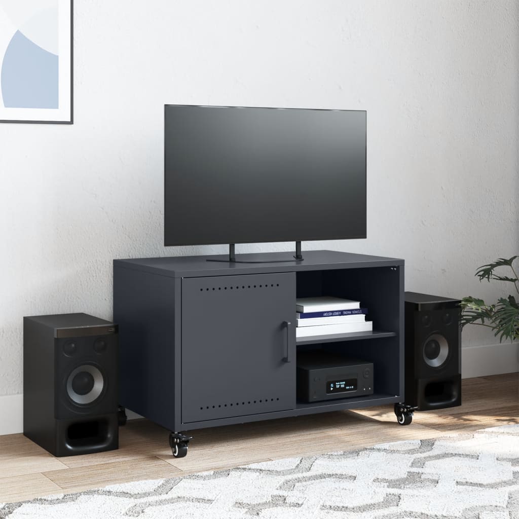 TV furniture gray steel anthracite 68x39x43.5 cm