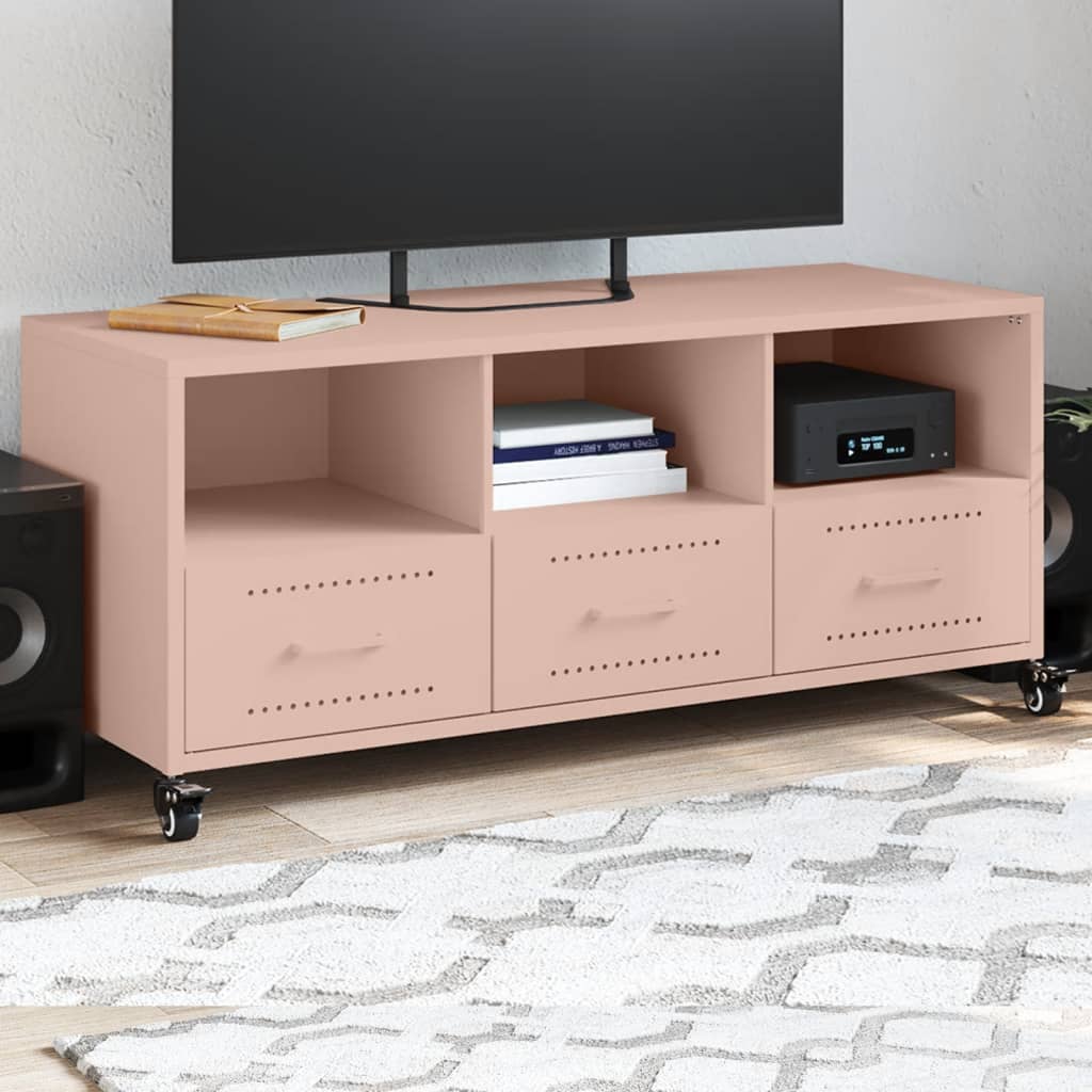 Vetonek Mueble de TV acero rosa 100,5x39x43,5 cm