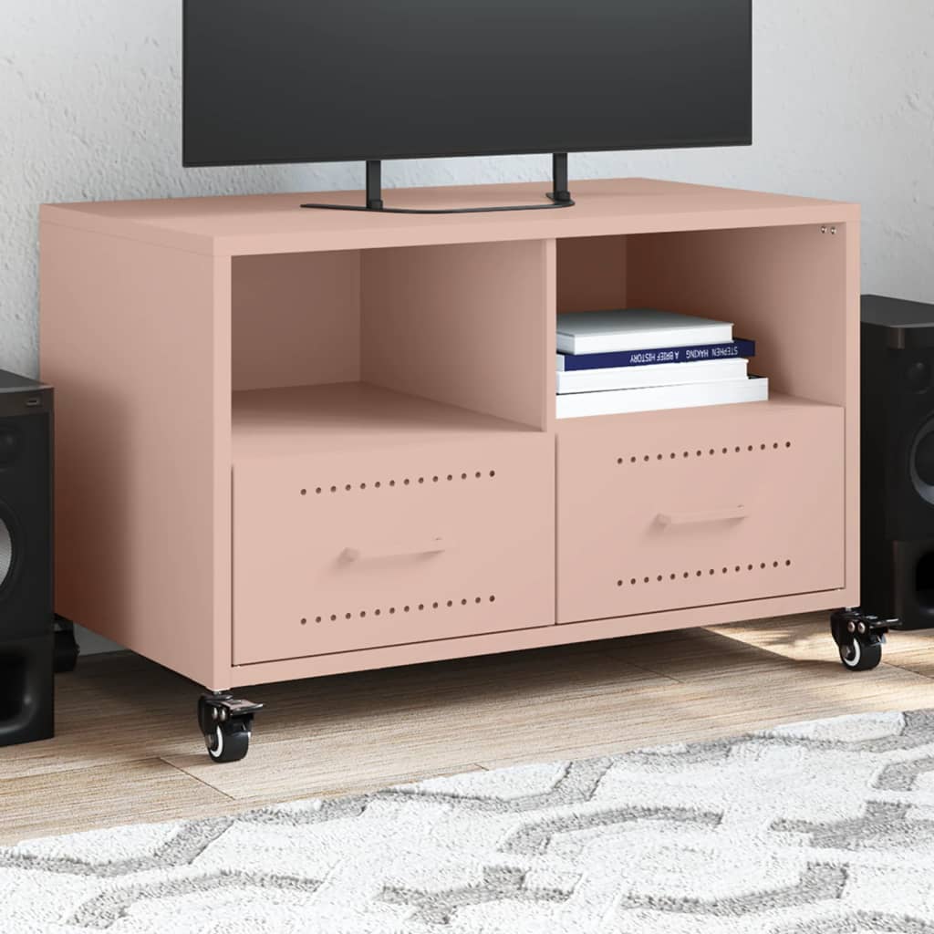 Vetonek Mueble de TV acero rosa 68x39x43,5 cm