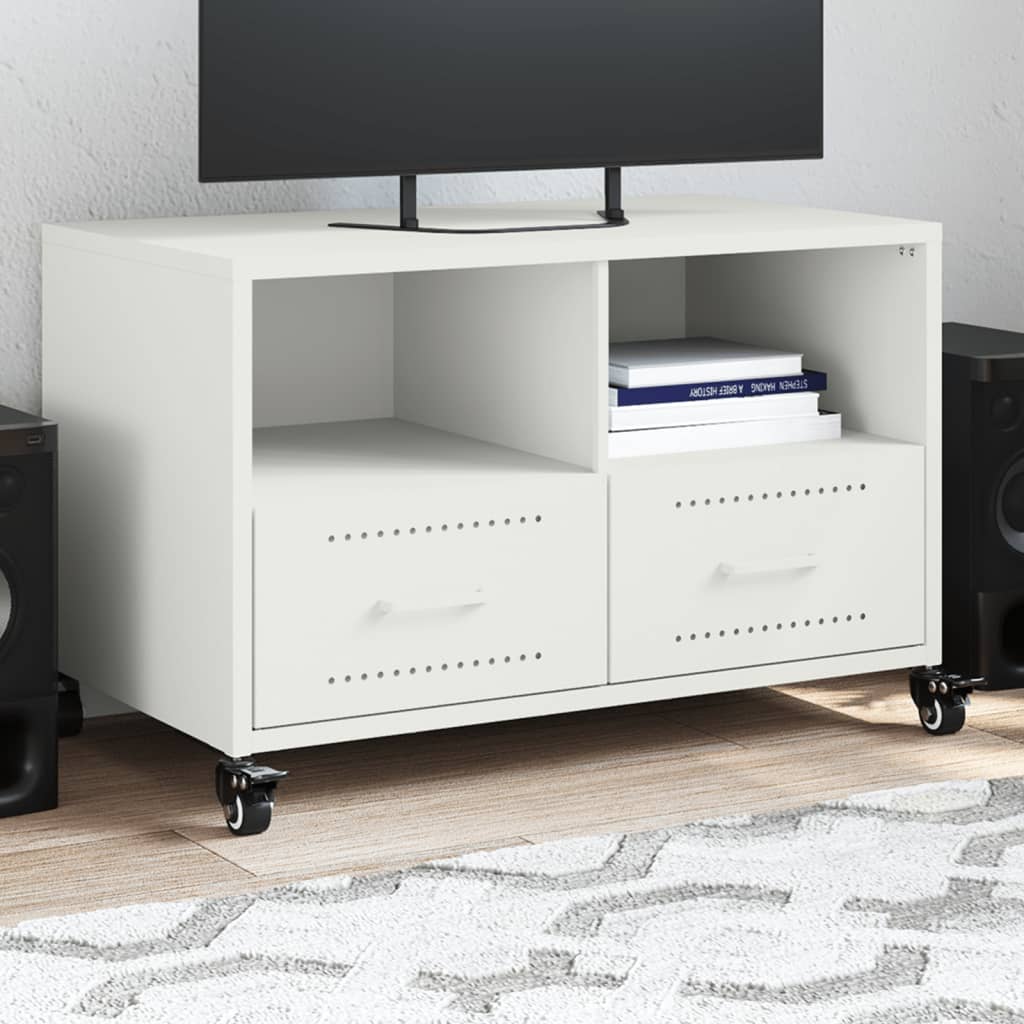 Vetonek Mueble de TV acero blanco 68x39x43,5 cm