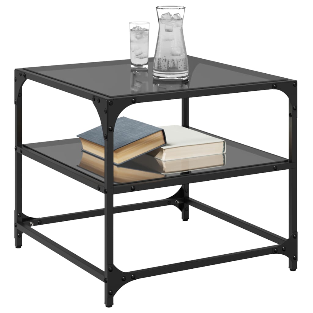 Central Center Table Black Steel 50x50x45 cm