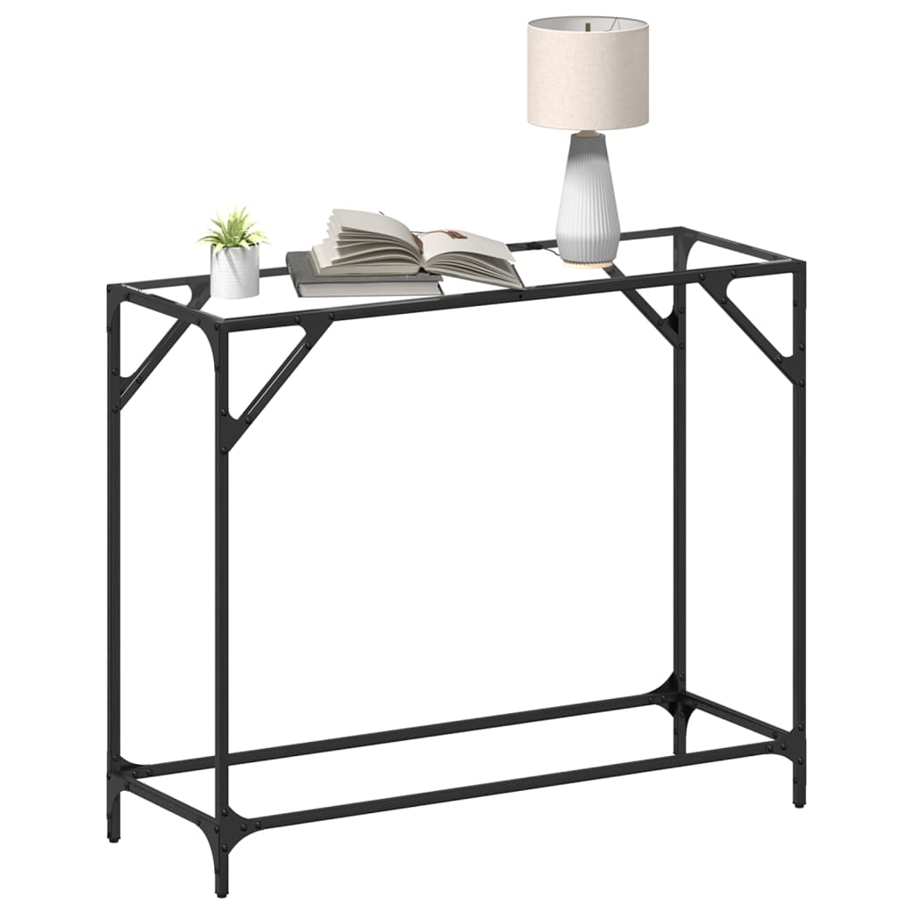 Mesa consola superficie vidrio transparente acero 98x35x81 cm - Vetonek