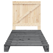 Estrutura de cama em madeira de pinho cinza com cabeceira 90x200 cm V9746 Vetonek